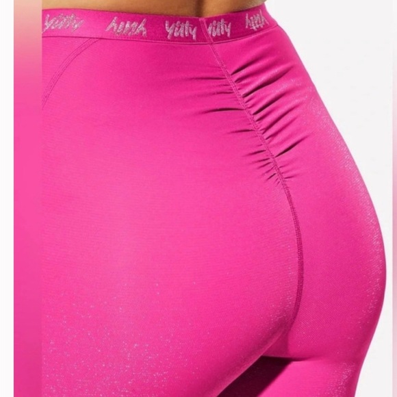 Yitty spotlight shaping Barbie pink shimmer high rise ruched leggings size M‎ - Picture 9 of 10